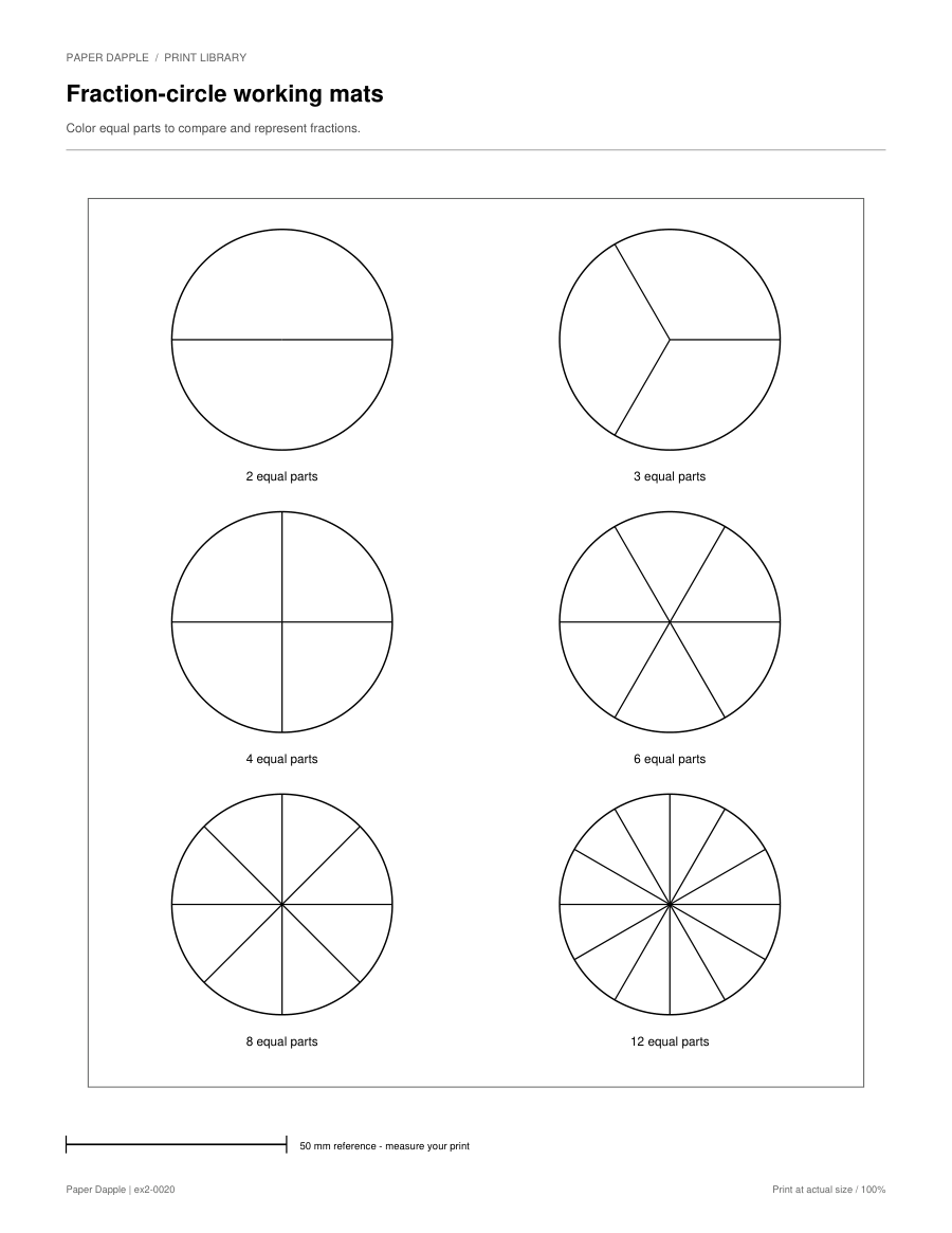 Preview of Fraction-circle working mats