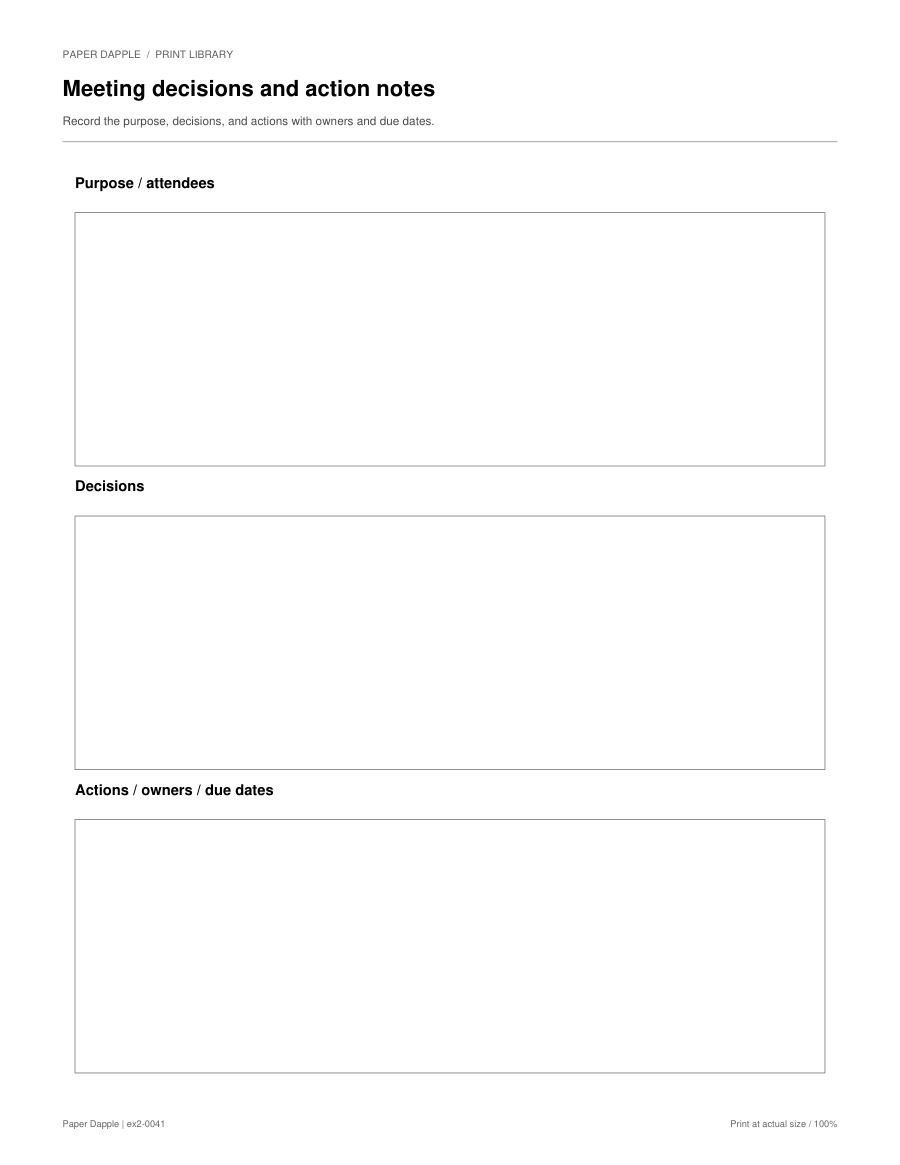 Preview of Meeting decisions and action notes