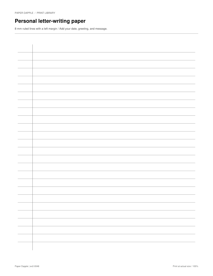 Preview of Personal letter-writing paper