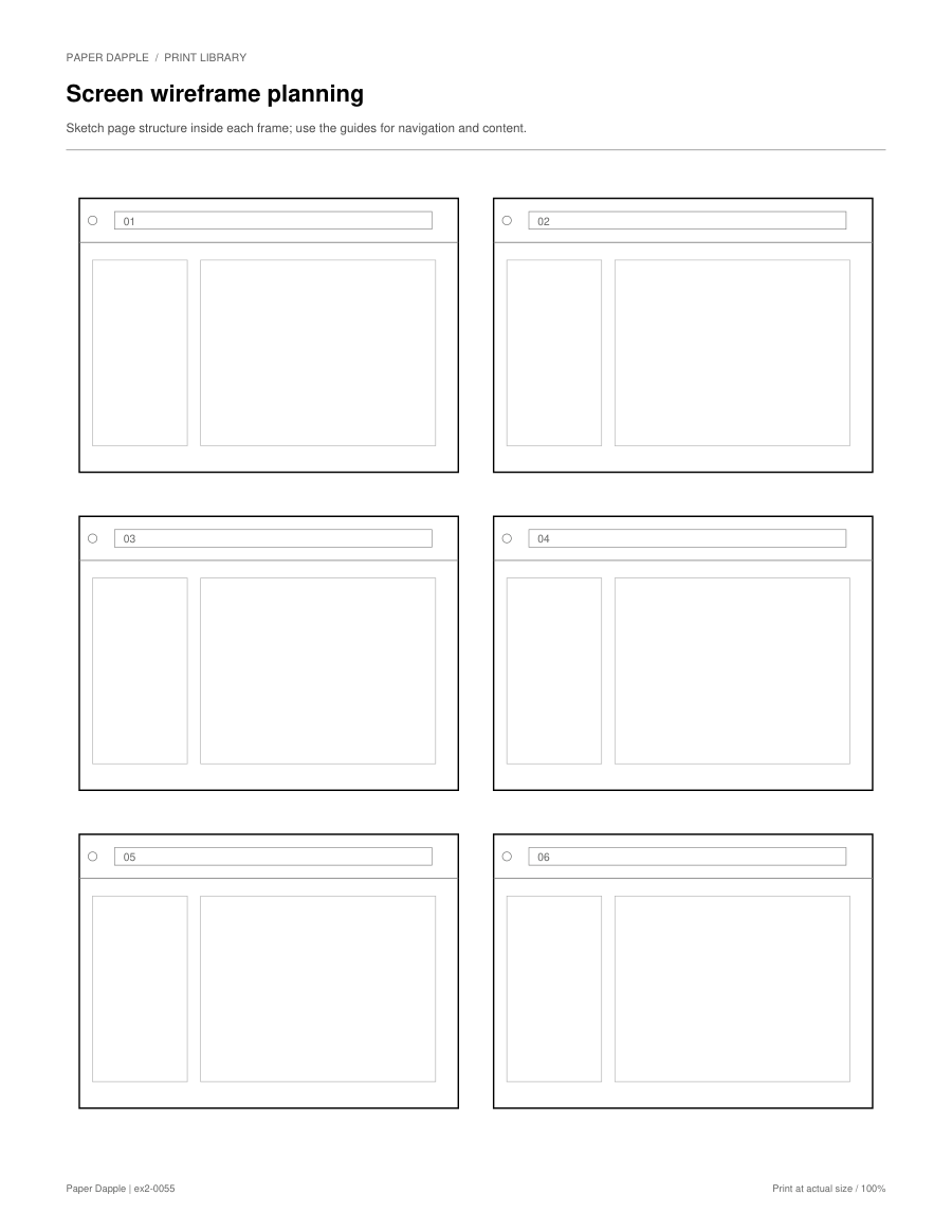 Preview of Screen wireframe planning