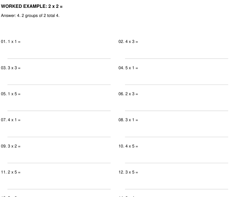 Preview of Multiplication practice worksheets