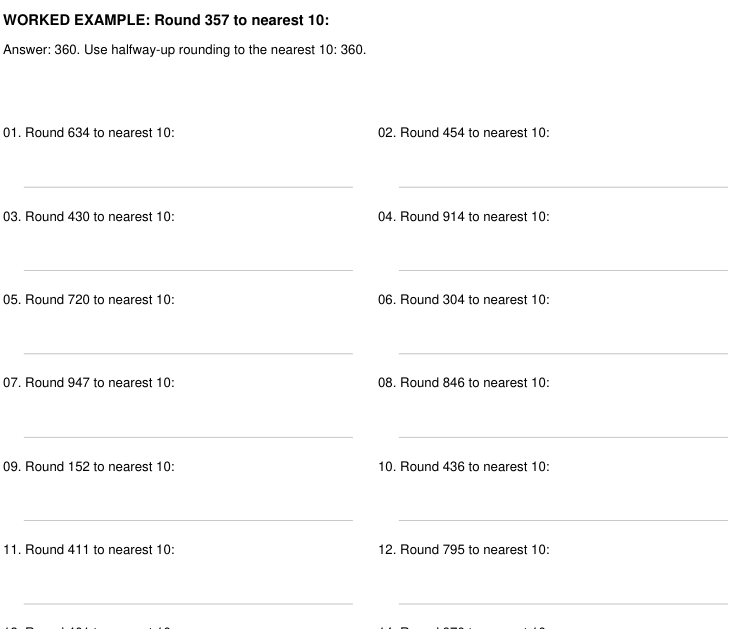 Preview of Rounding practice worksheets