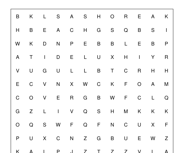 Preview of Coastal walk word-search packet