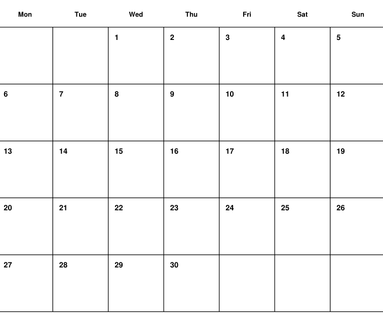 Preview of September 2027 planning calendar