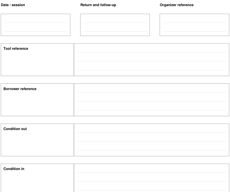 Preview of Tool-lending library - return and follow-up