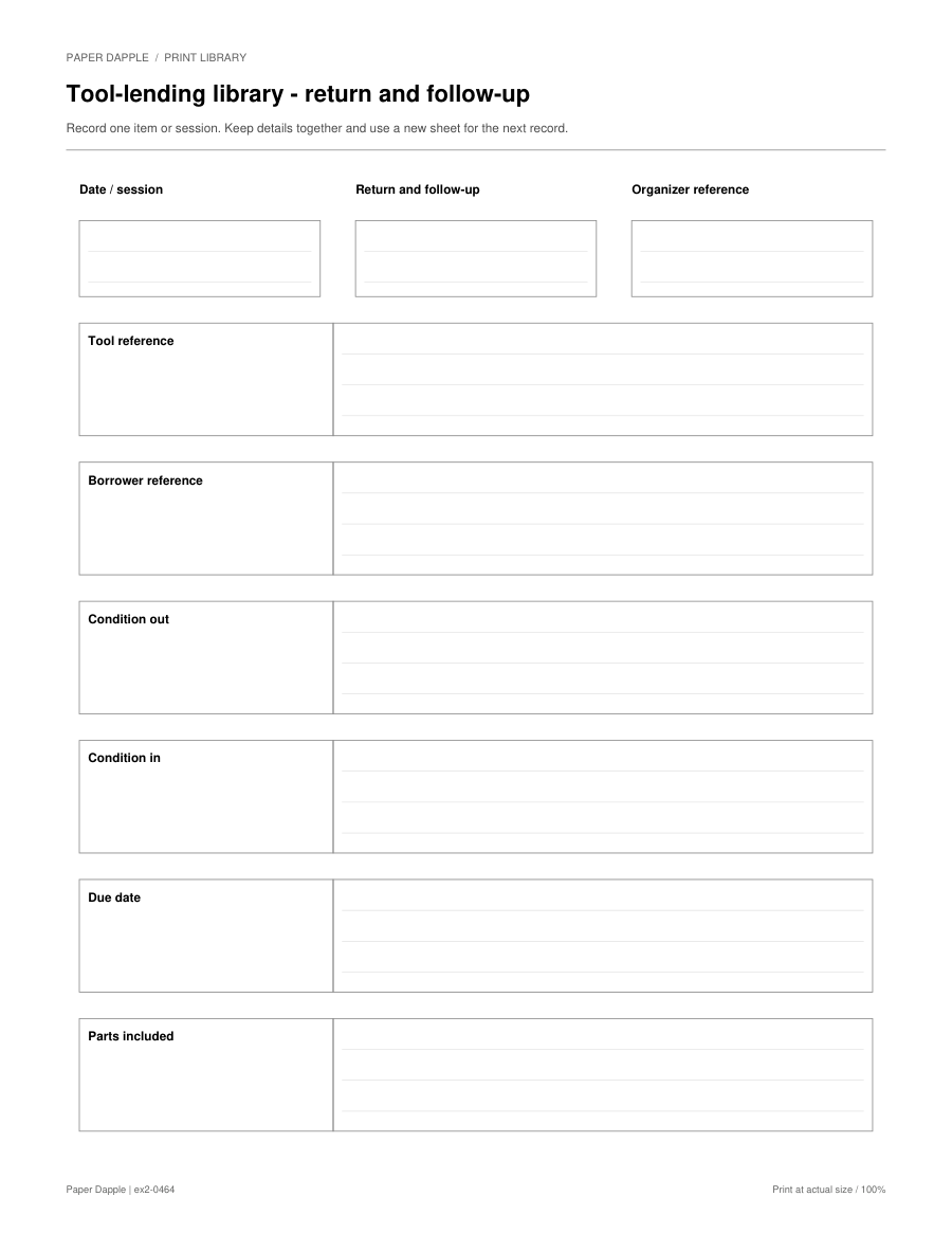 Preview of Tool-lending library - return and follow-up