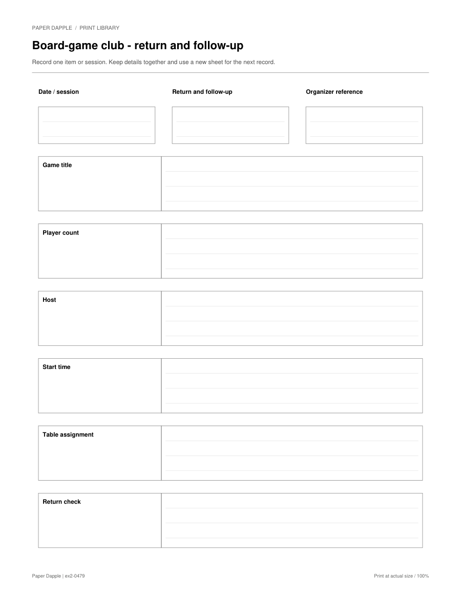 Preview of Board-game club - return and follow-up