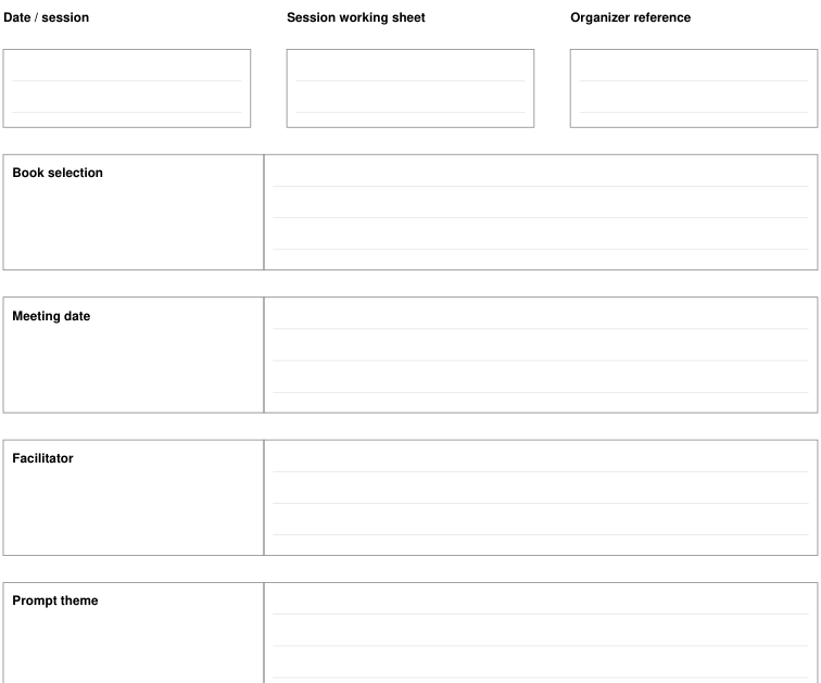 Preview of Reading circle - session working sheet
