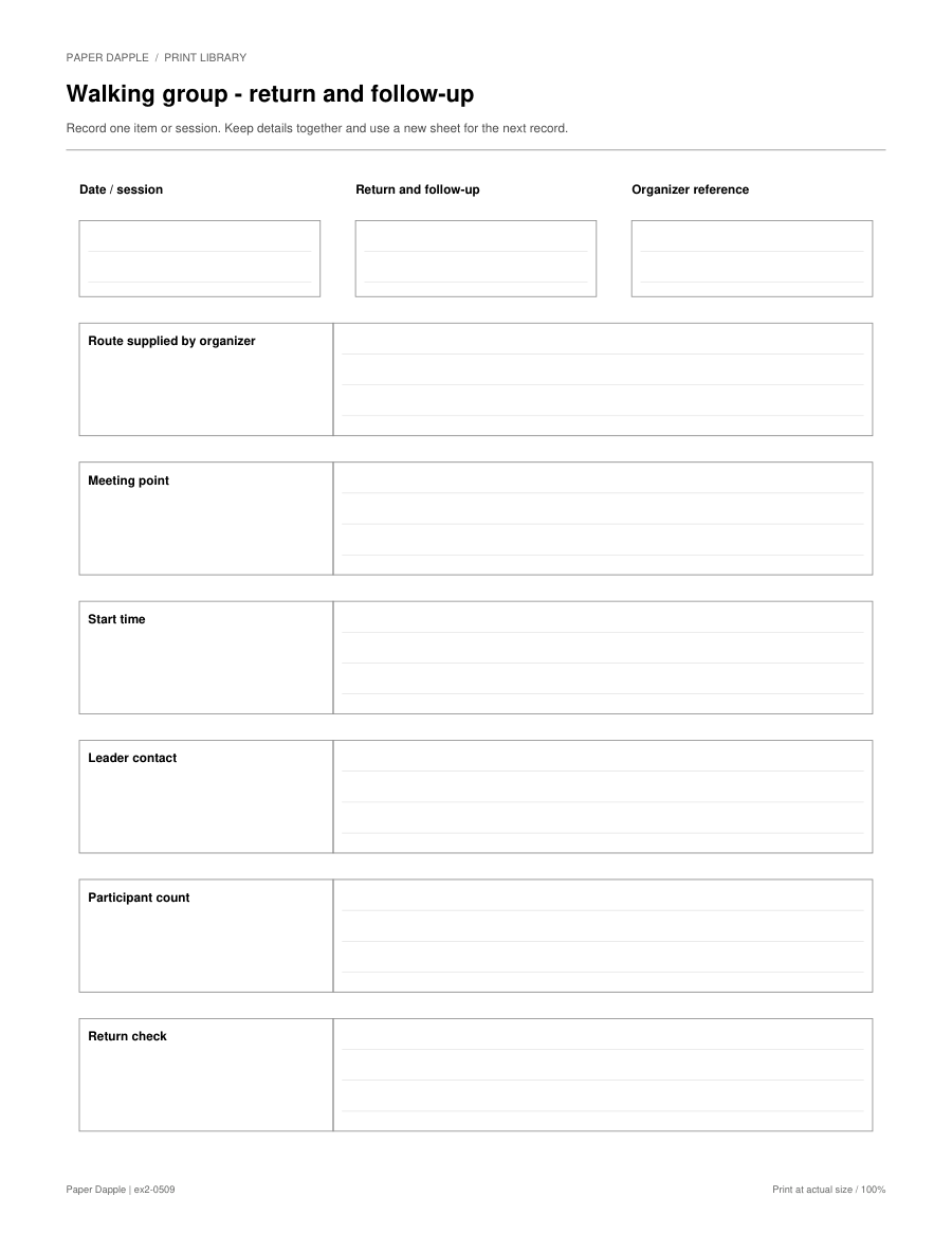 Preview of Walking group - return and follow-up
