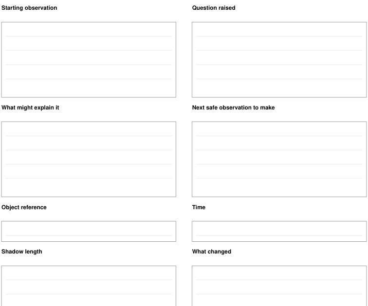 Preview of Shadow-length observation - question and follow-up