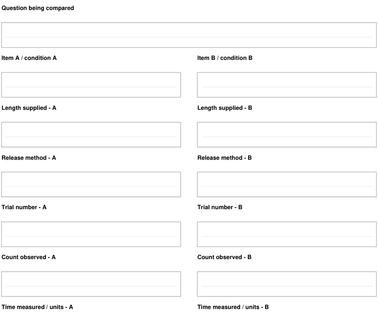 Preview of Pendulum observation - comparison sheet