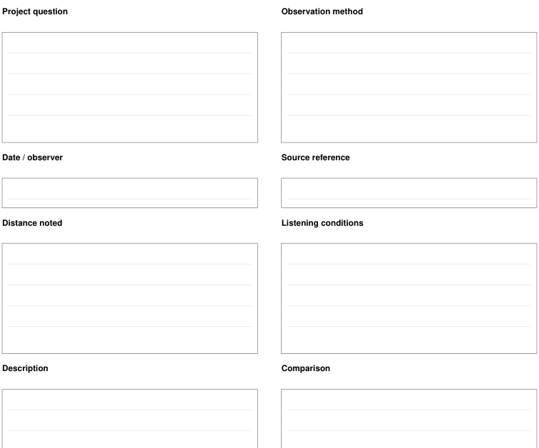 Preview of Sound comparison - observation record