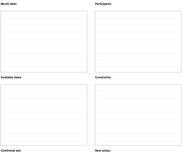 Preview of Monthly availability coordinator