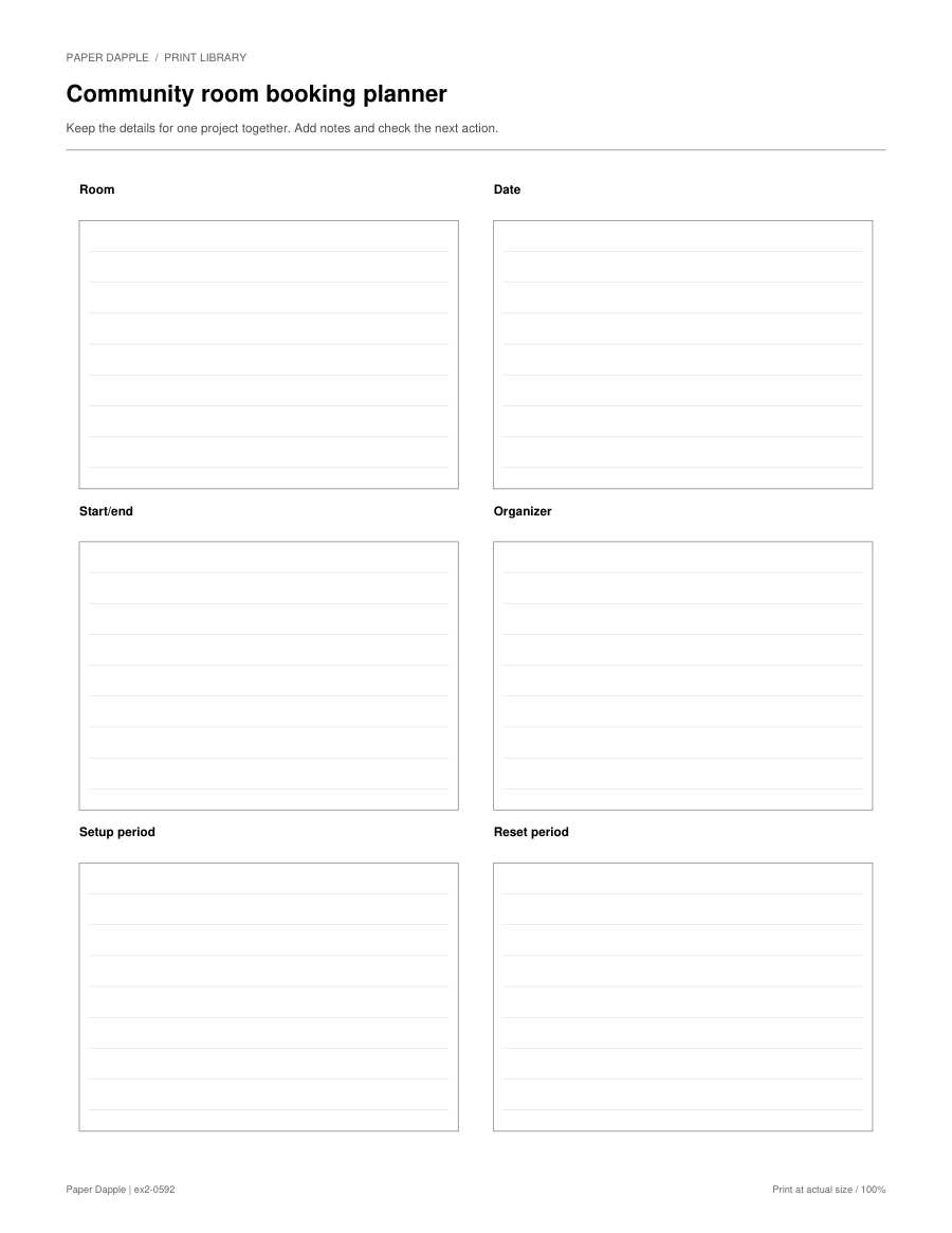 Preview of Community room booking planner
