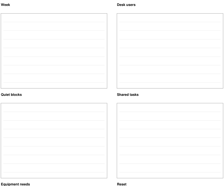Preview of Shared workspace focus calendar