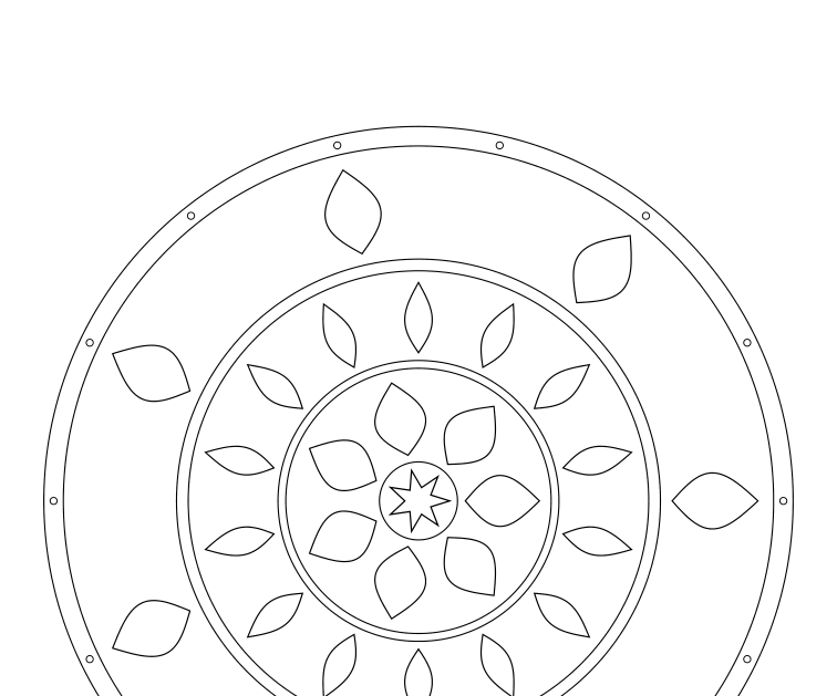Preview of 7-fold geometric rosette coloring pages