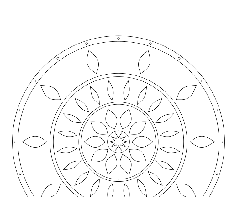 Preview of 10-fold geometric rosette coloring pages