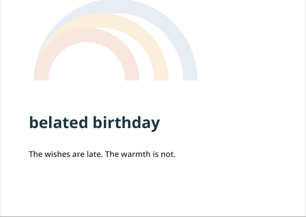 Preview of Belated birthday geometric greeting card