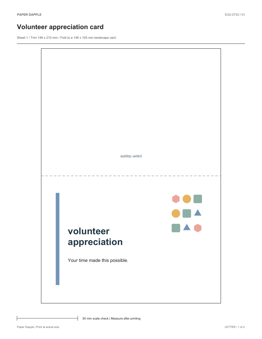 Preview of Volunteer appreciation geometric greeting card