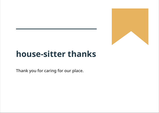 Preview of House-sitter thanks geometric greeting card