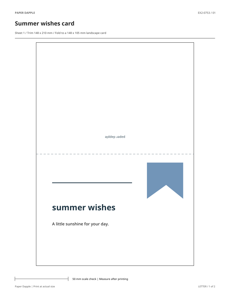 Preview of Summer wishes geometric greeting card