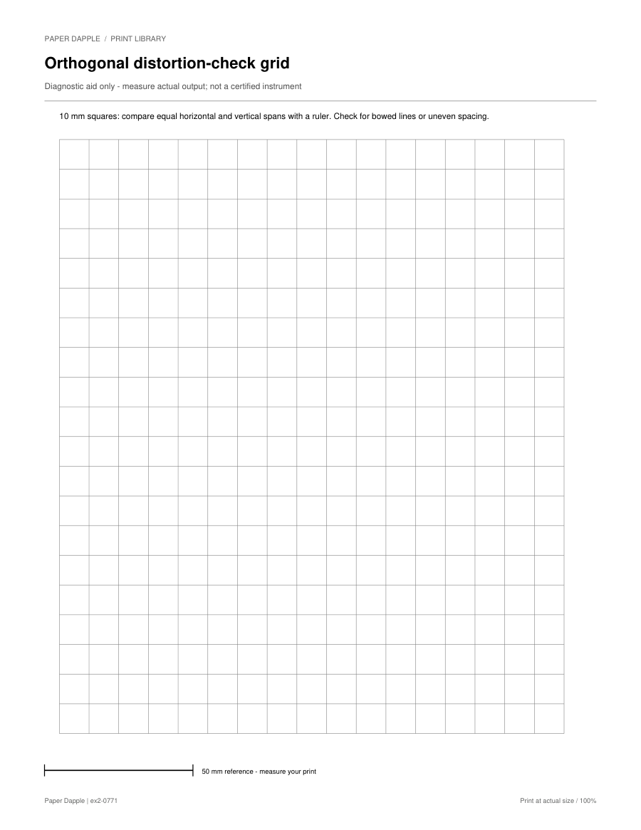 Preview of Orthogonal distortion-check grid