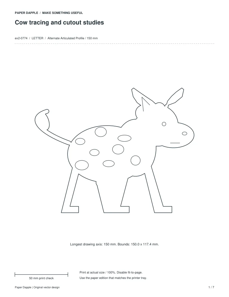 Cow tracing and cutout studies