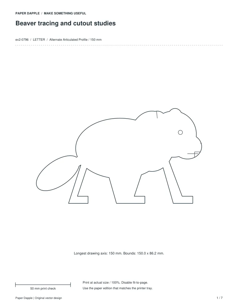 Preview of Beaver tracing and cutout studies