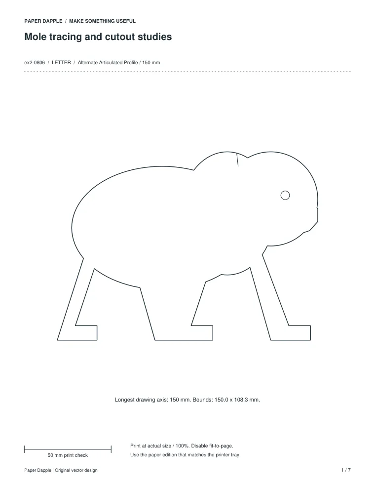 Preview of Mole tracing and cutout studies