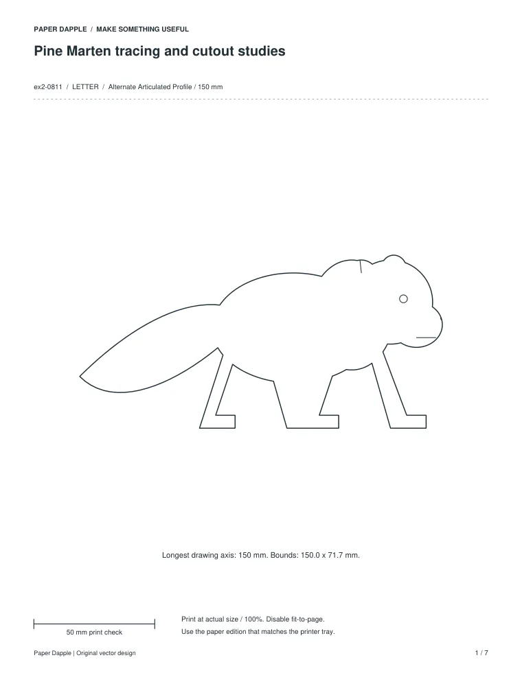 Preview of Pine Marten tracing and cutout studies