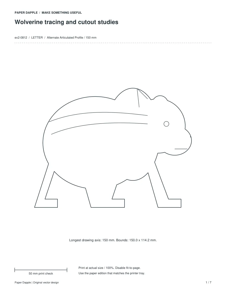 Preview of Wolverine tracing and cutout studies