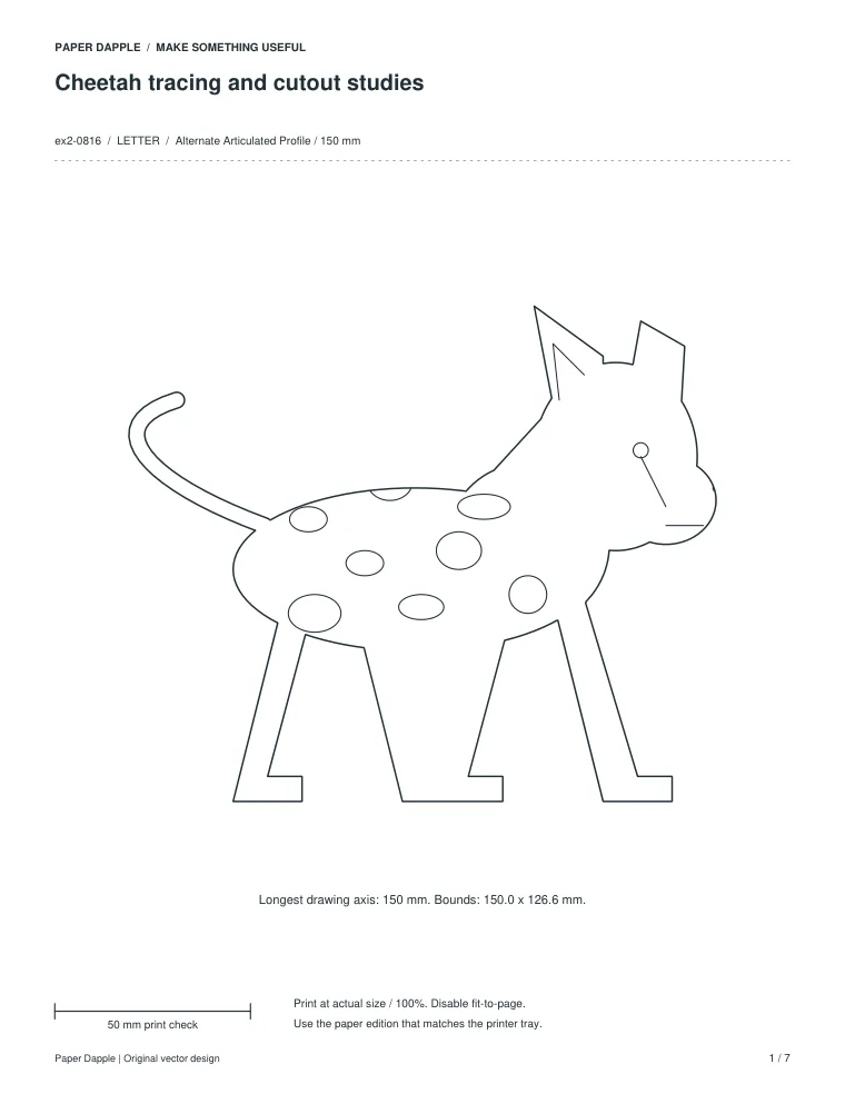 Preview of Cheetah tracing and cutout studies