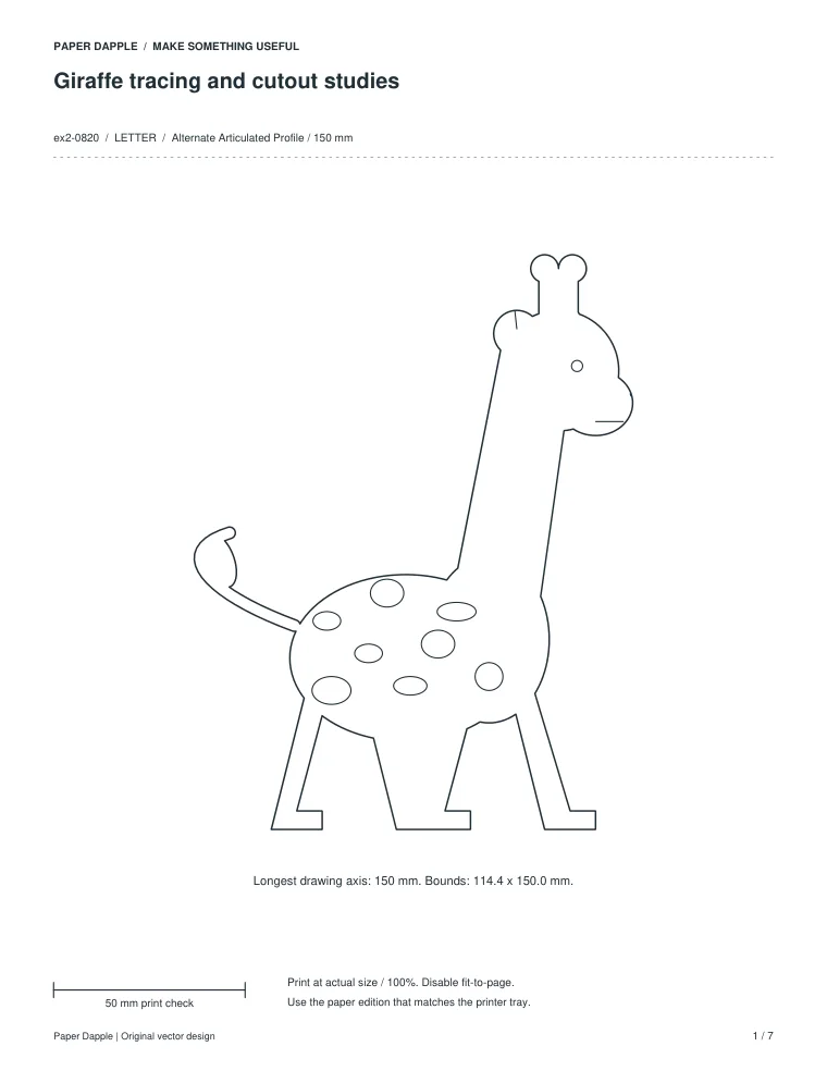 Preview of Giraffe tracing and cutout studies