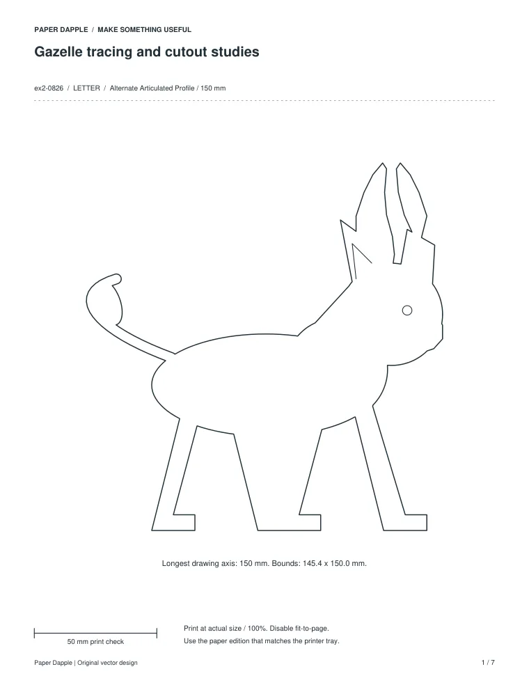 Preview of Gazelle tracing and cutout studies