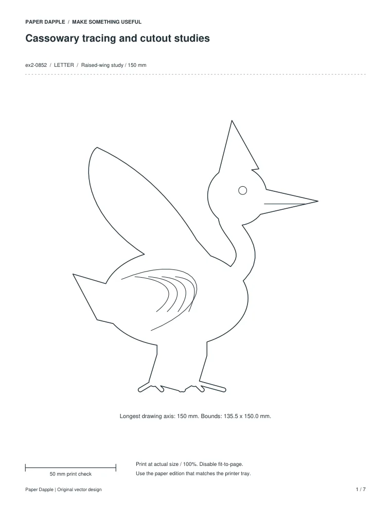 Preview of Cassowary tracing and cutout studies