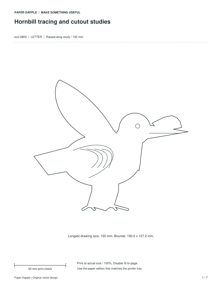 Preview of Hornbill tracing and cutout studies
