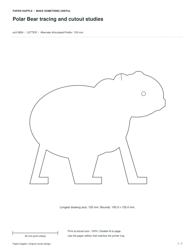 Preview of Polar Bear tracing and cutout studies