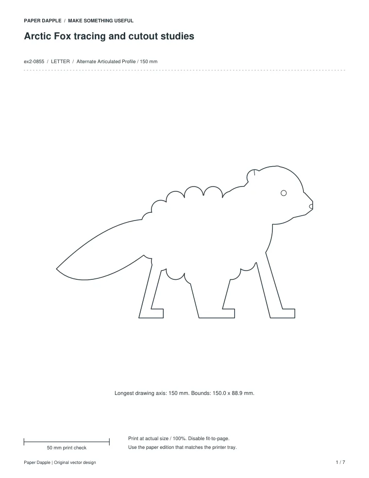 Preview of Arctic Fox tracing and cutout studies