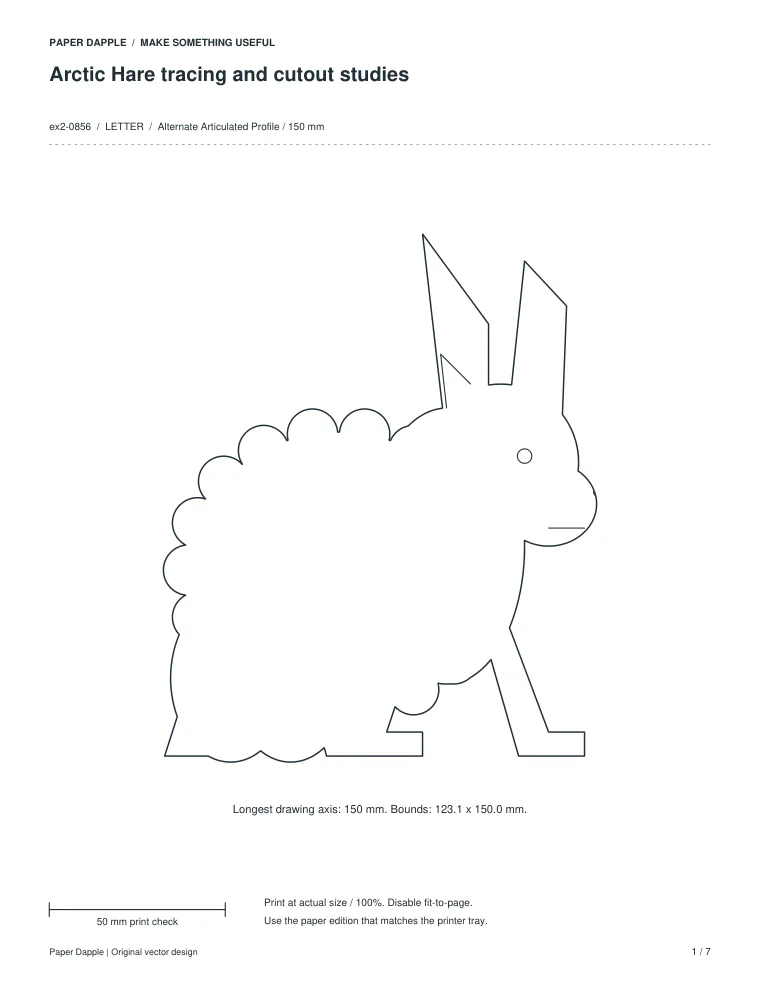 Preview of Arctic Hare tracing and cutout studies