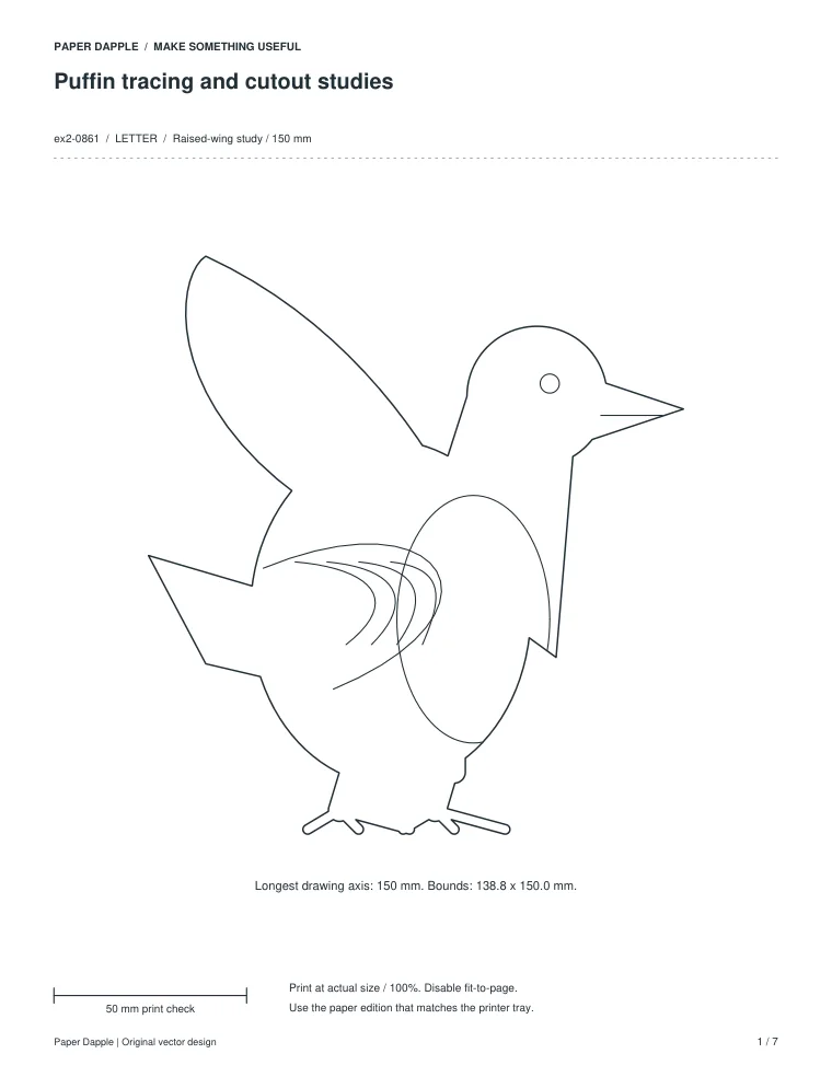 Preview of Puffin tracing and cutout studies