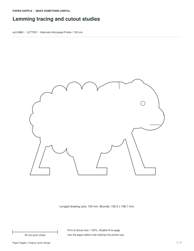 Preview of Lemming tracing and cutout studies