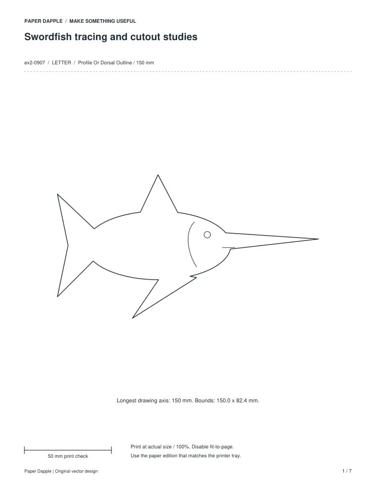 Preview of Swordfish tracing and cutout studies
