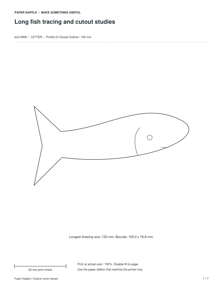 Preview of Long fish tracing and cutout studies