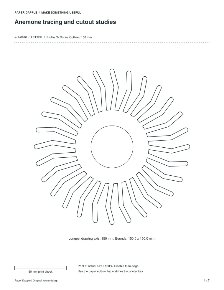 Preview of Anemone tracing and cutout studies