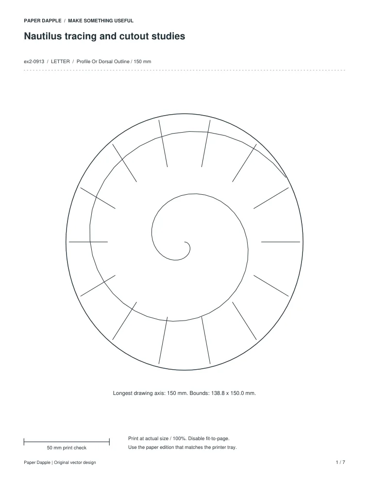 Preview of Nautilus tracing and cutout studies