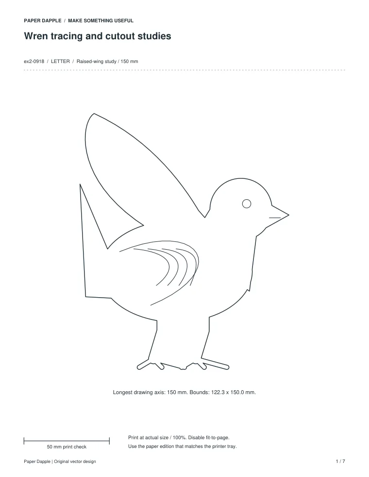 Preview of Wren tracing and cutout studies