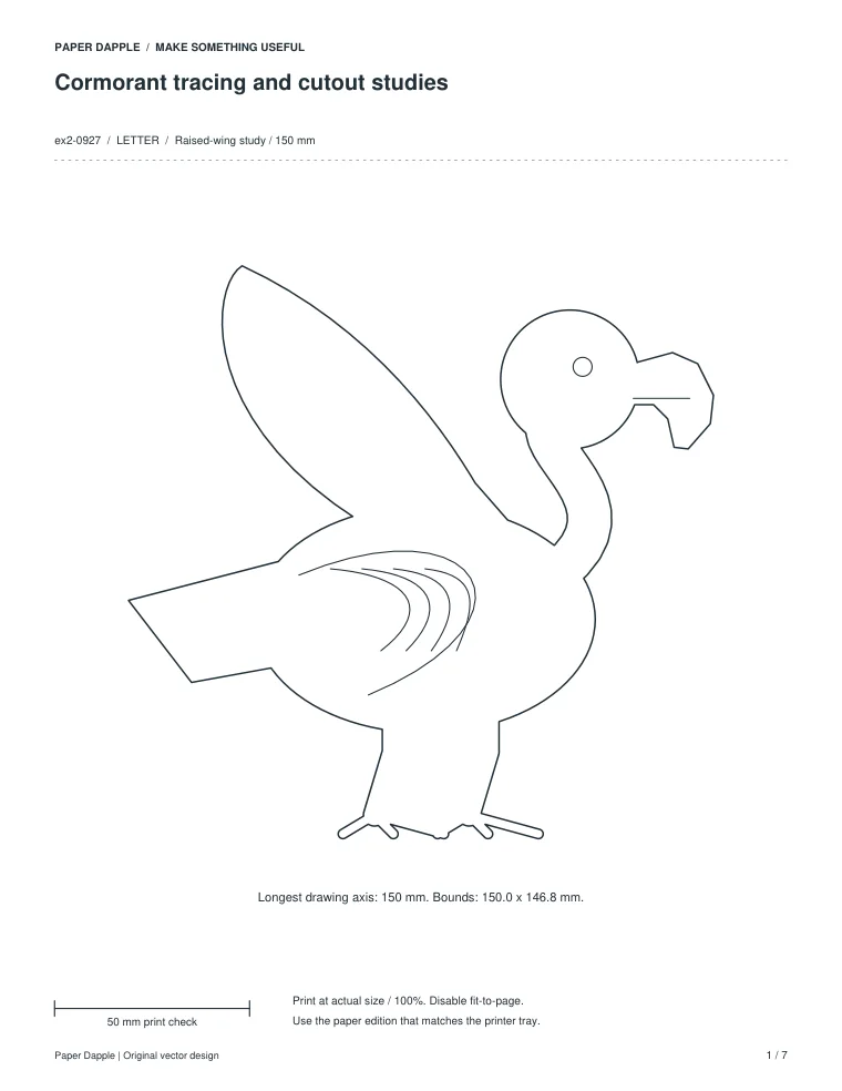 Preview of Cormorant tracing and cutout studies
