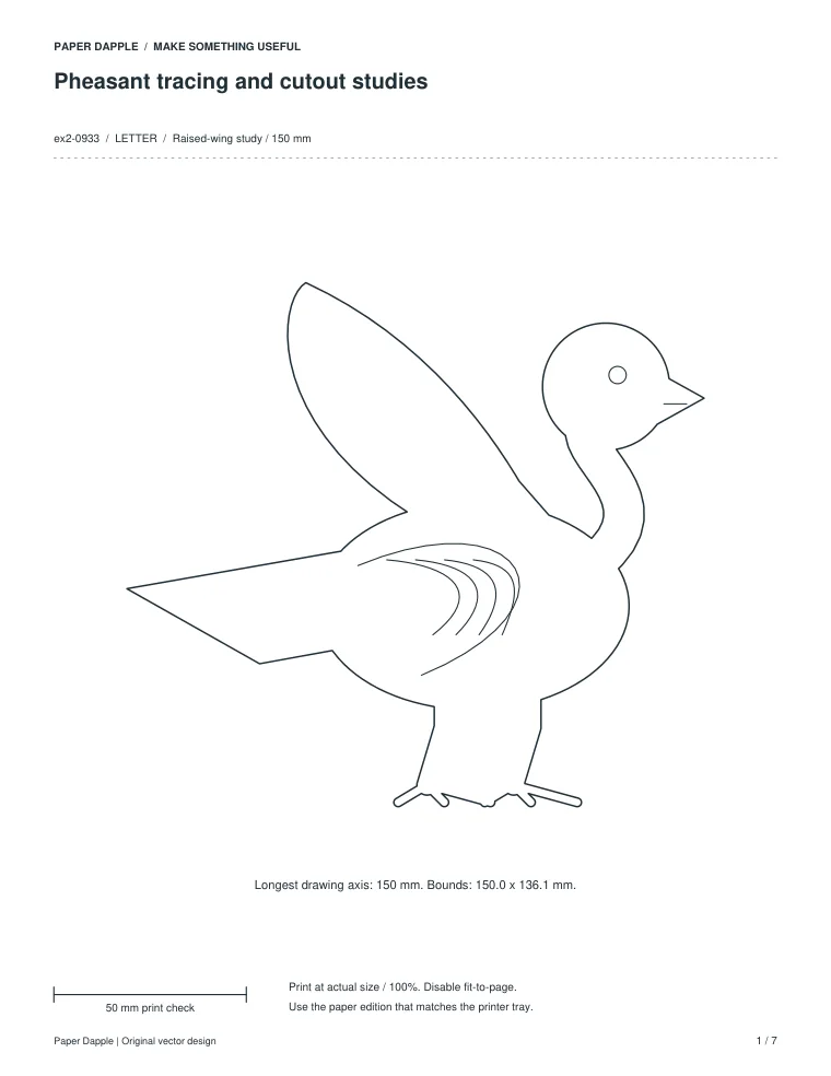Preview of Pheasant tracing and cutout studies