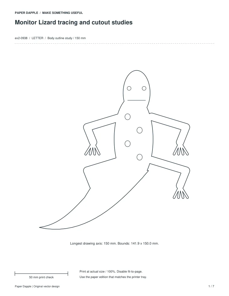 Preview of Monitor Lizard tracing and cutout studies