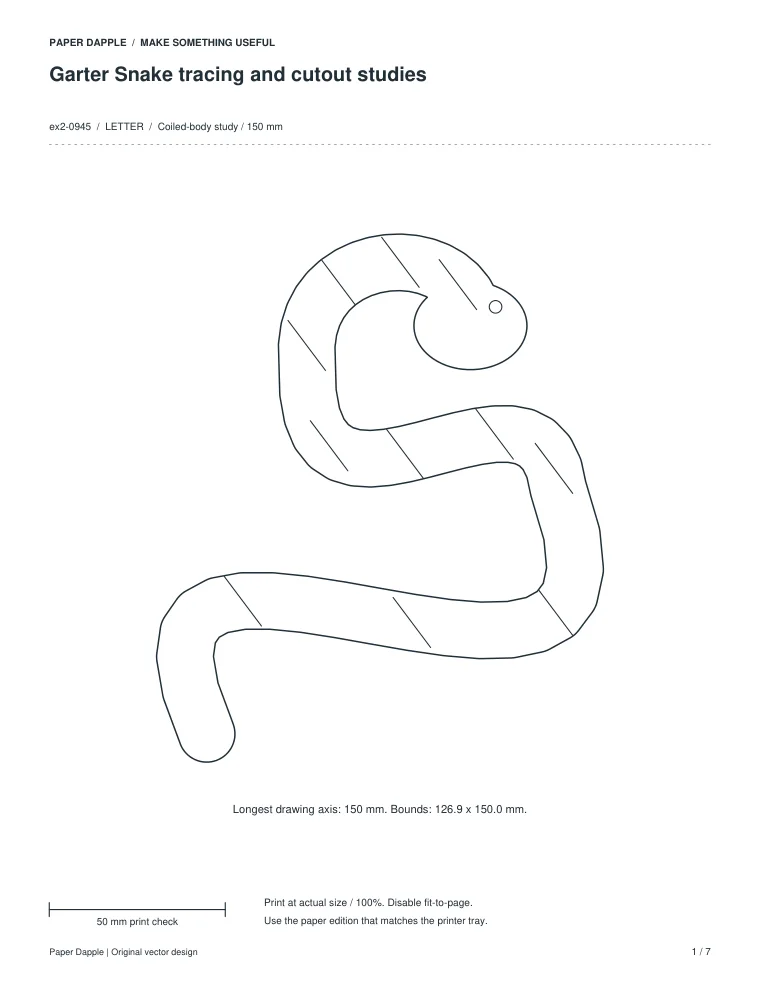 Preview of Garter Snake tracing and cutout studies